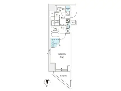 ラティエラ練馬(1K/4階)の間取り写真