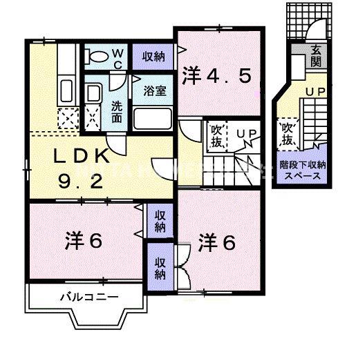 サンセールIII(3DK/2階)の間取り写真