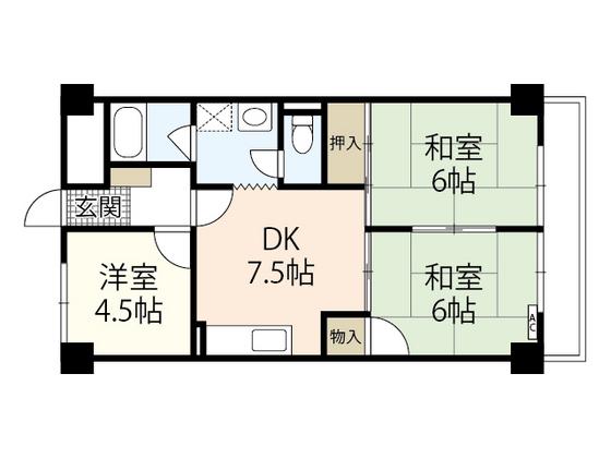 リラティブ古江(3DK/2階)の間取り写真