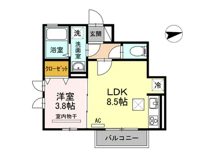 サンシャイン青葉(1LDK/1階)の間取り写真