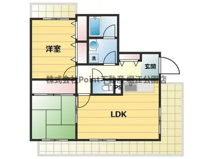 グランメゾンサンパティオ汐見橋(2LDK/7階)の間取り写真