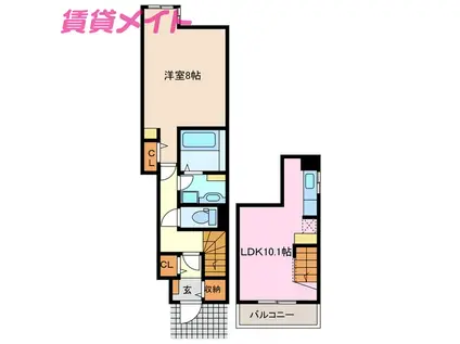 メゾン・デュ・ベル・アルブル(1LDK/1階)の間取り写真