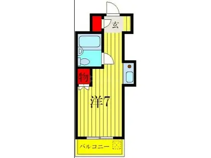スカイコート高砂(ワンルーム/3階)の間取り写真