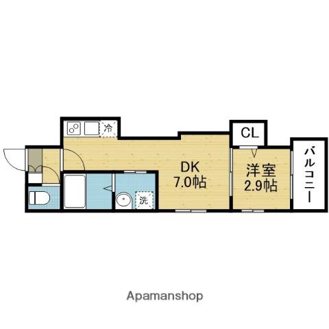 THECREST(1DK/3階)の間取り写真