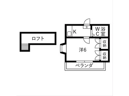 北浜町アパート(1K/2階)の間取り写真