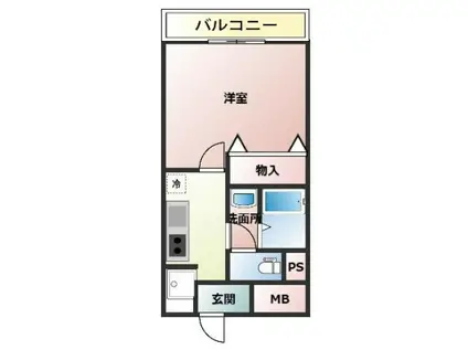 WIN63(1K/1階)の間取り写真