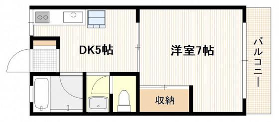 シトラス比治山本町(1DK/4階)の間取り写真