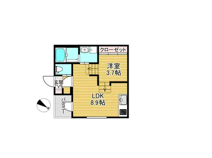 サンフラット(1LDK/1階)の間取り写真