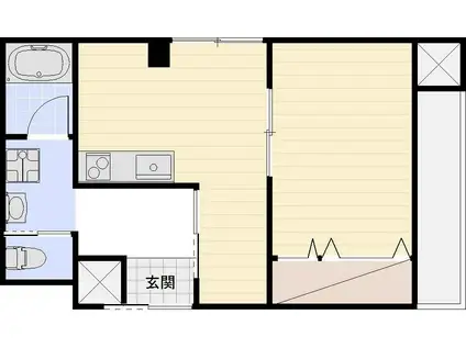 リ・ポーズ21(1DK/6階)の間取り写真