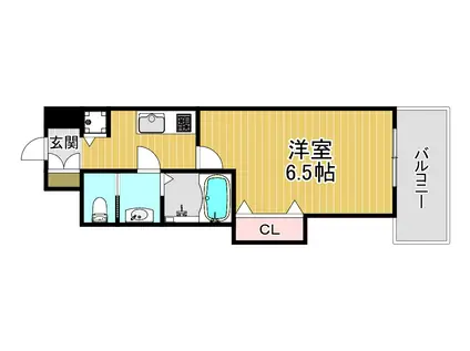 サムティ大阪CITY ウエスト(1K/9階)の間取り写真