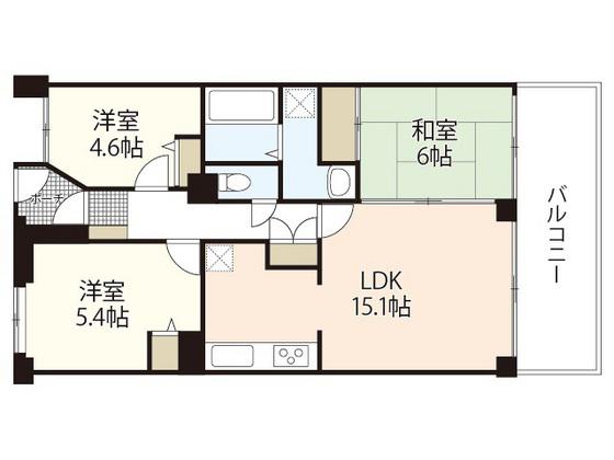 スカイプラザ横川(3LDK/15階)の間取り写真