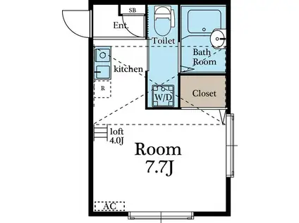 ココメゾン(ワンルーム/2階)の間取り写真