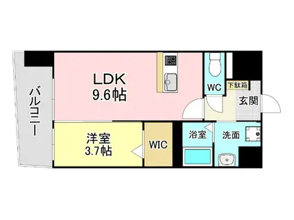 MID TERRACE(1LDK/10階)の間取り写真