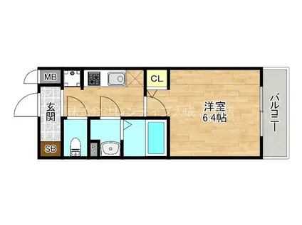 グランパシフィック巽中(1K/4階)の間取り写真