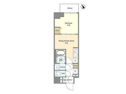 グランカーサ江戸川橋(1DK/5階)の間取り写真