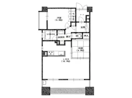 守口ミッドサイト文禄ヒルズザレジデンス(2LDK/10階)の間取り写真
