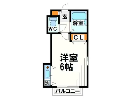 パナスK(1K/2階)の間取り写真