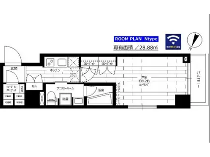 グランドコンシェルジュ大森本町IIアジールコート(1K/5階)の間取り写真