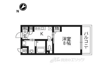 エスパシオ離宮(1K/2階)の間取り写真