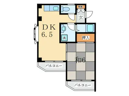 ライフイン瑞穂(1DK/2階)の間取り写真