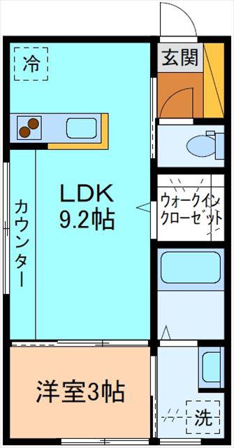INTEGRAL N・Y(1LDK/1階)の間取り写真