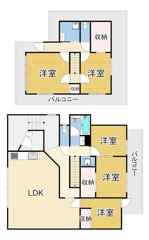 リアライズ甲南山手(5LDK/5階)の間取り写真