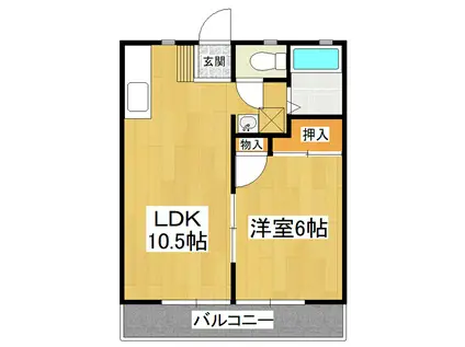 コーポUSA(1LDK/1階)の間取り写真