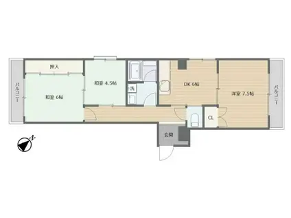平成マンション(3DK/3階)の間取り写真