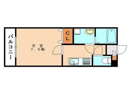 ラミアカーサ近大前(1K/1階)の間取り写真
