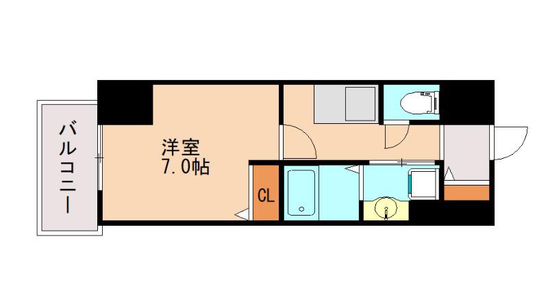 アルファレガロ大橋(1K/6階)の間取り写真
