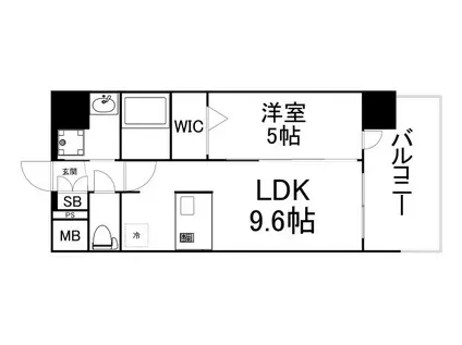 プレサンス梅田東クォーレ(1LDK/14階)の間取り写真