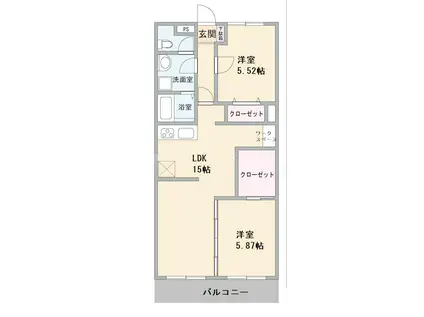 プリムローズ上尾仲町(2LDK/1階)の間取り写真