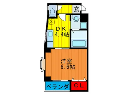 パルコート門真本町(1DK/4階)の間取り写真