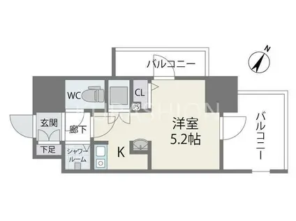 MODERN PALAZZO 天神南II(ワンルーム/6階)の間取り写真