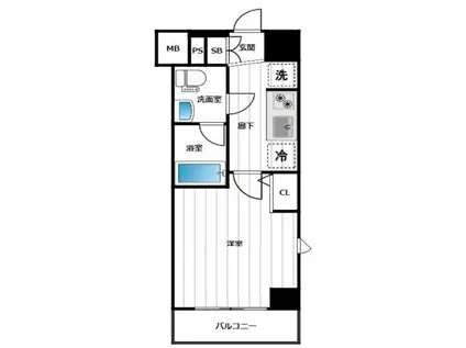 グランヴァン西川口(1K/3階)の間取り写真