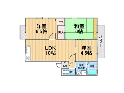 イーストハイム(3LDK/2階)の間取り写真