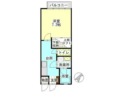 ラブリーハウスみどりが丘(1K/1階)の間取り写真