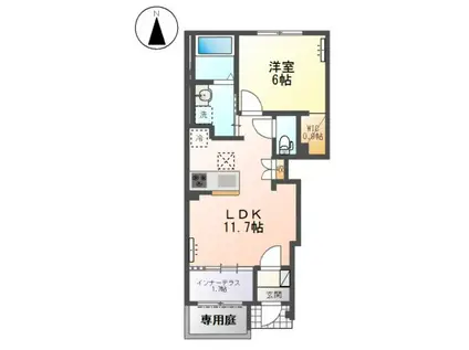 森本2丁目アパートIII(1LDK/1階)の間取り写真