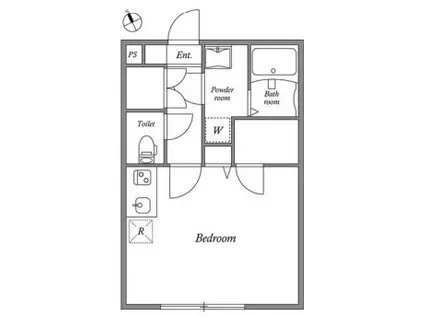リーガランド市谷薬王寺(ワンルーム/3階)の間取り写真