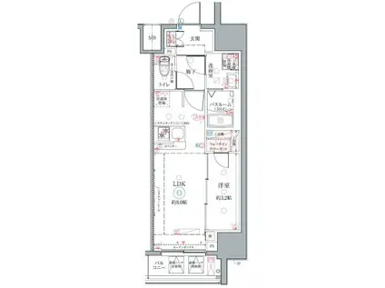 クレヴィスタ名古屋上前津(1LDK/7階)の間取り写真