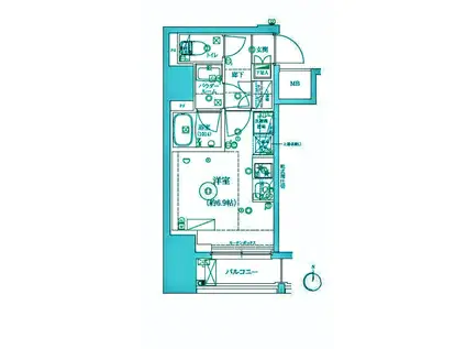 リルシア品川西大井(ワンルーム/8階)の間取り写真