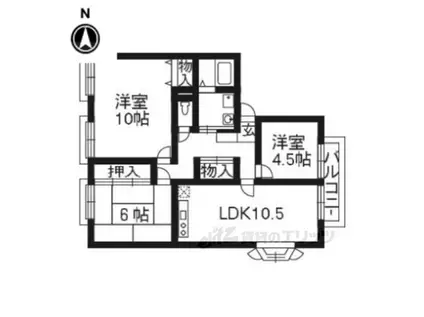 サイプレス木幡A棟(3LDK/1階)の間取り写真