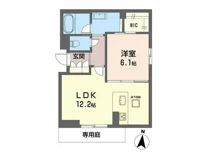 グランツ野田(1LDK/1階)の間取り写真