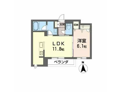 シャーメゾン エリゼII(1LDK/3階)の間取り写真