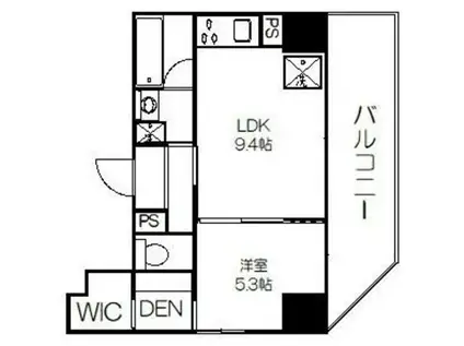 タイガーアパートメント(1LDK/3階)の間取り写真