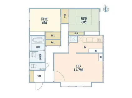 ムーンハイツ(2LDK/1階)の間取り写真