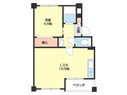 サンワ浜の宮マンション(1LDK/4階)の間取り写真