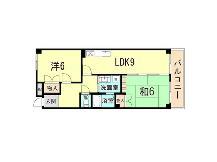 スプルースコート(2LDK/1階)の間取り写真