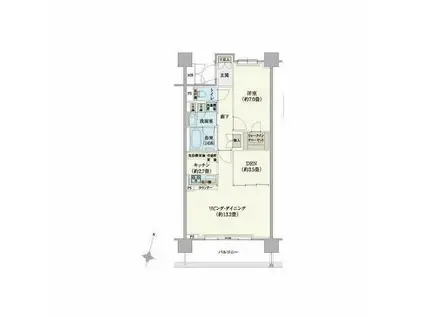 リージア経堂テラスガーデン(2LDK/10階)の間取り写真