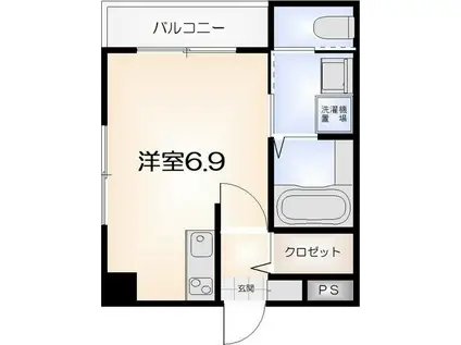 ピース・スフィーダ(ワンルーム/3階)の間取り写真